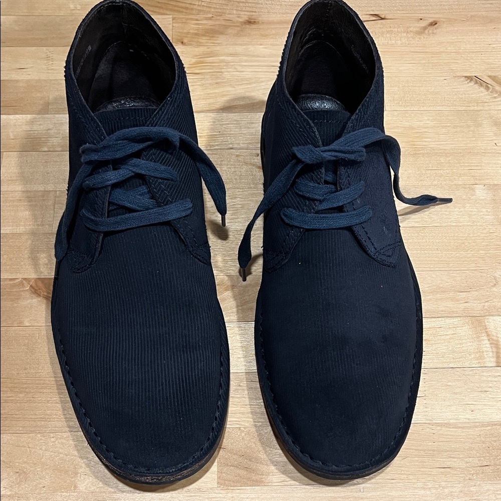 John Varvatos Men's Navy Corduroy Chukka Boots
